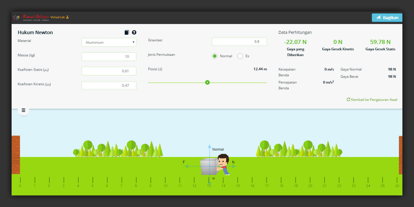 Interactive Virtual Laboratory: Newton’s Law