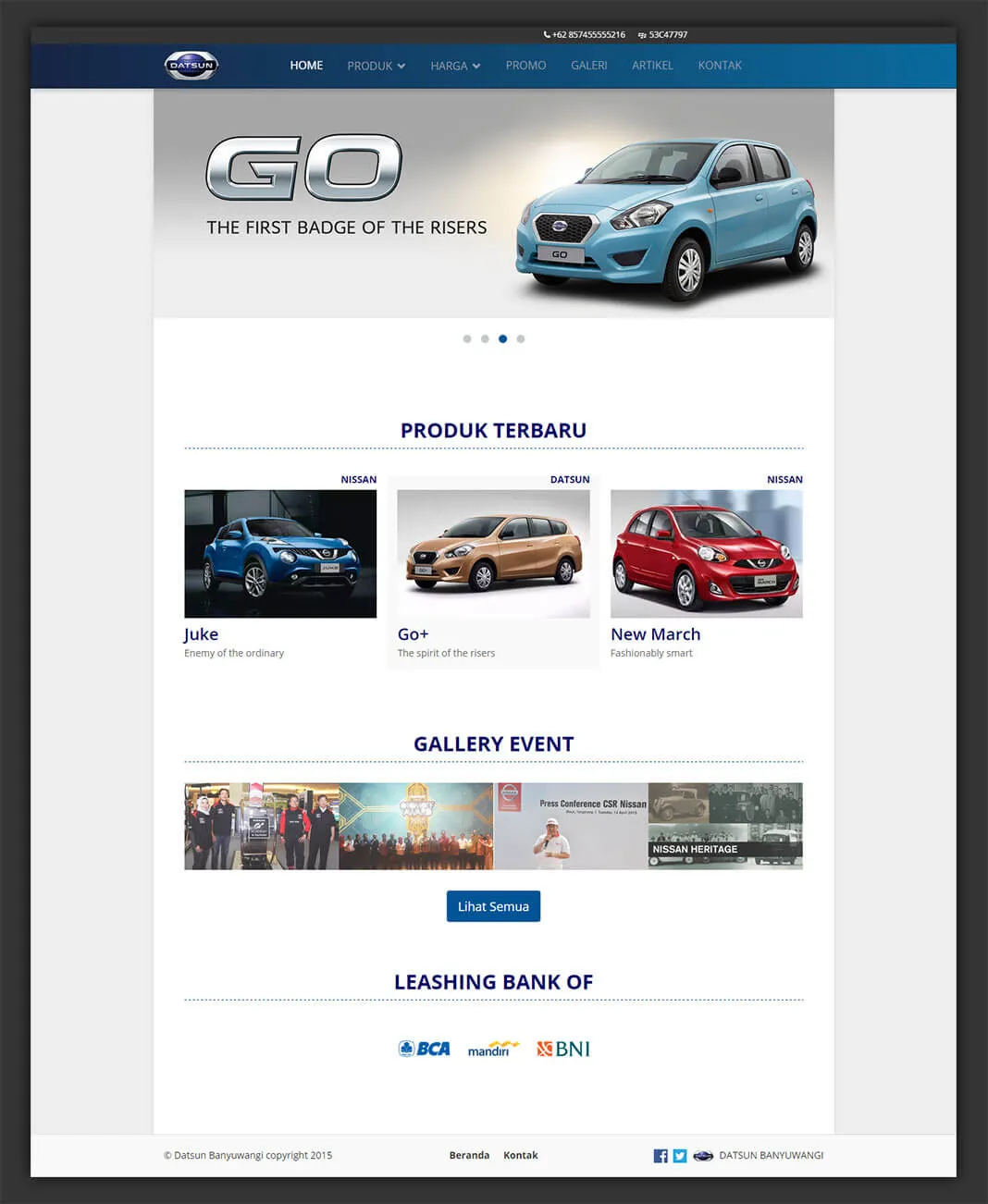 Datsun East Java Branch Sales Website