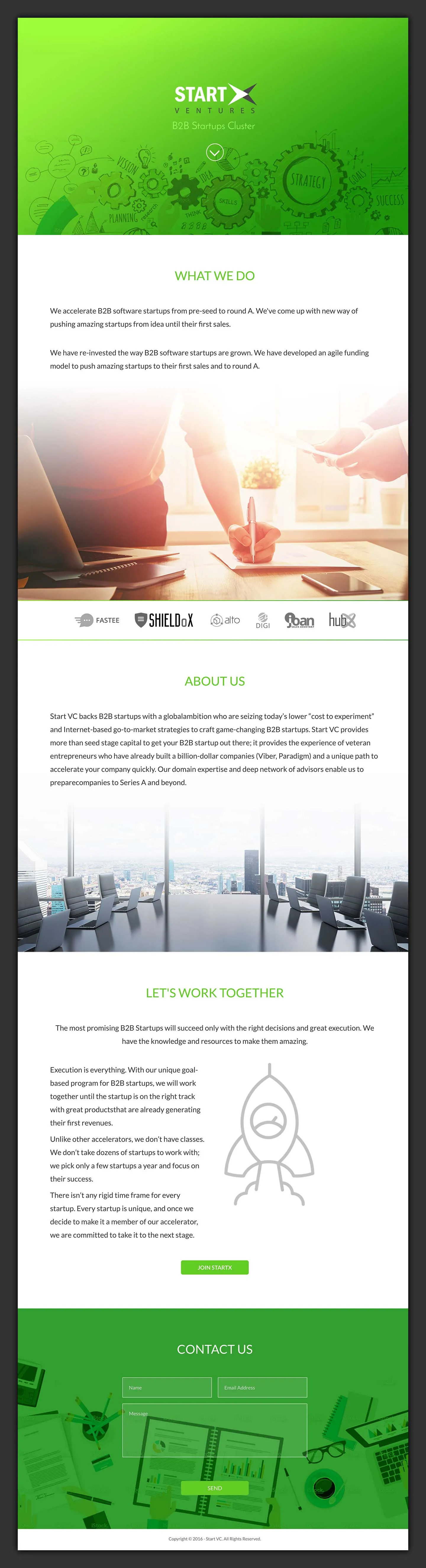 StartX Ventures Landing Page