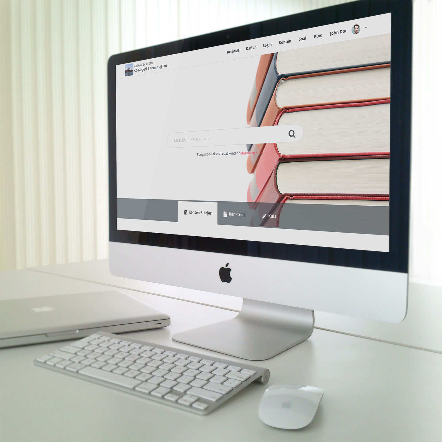 E-Learning Content Website User Interface